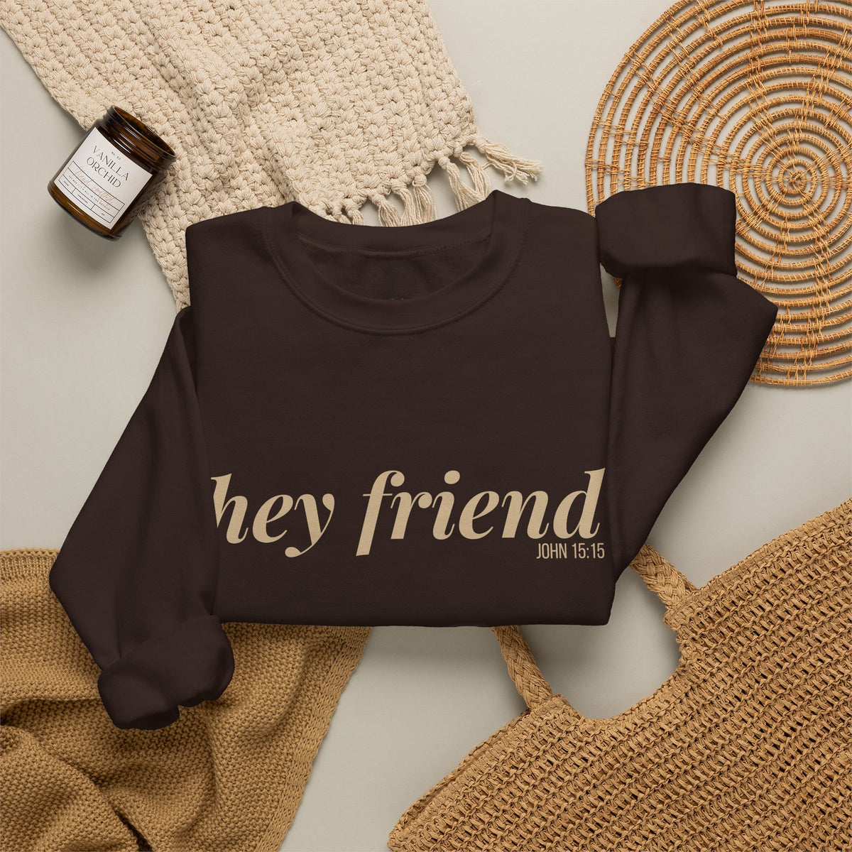The First Cup | Hey Friend Crewneck Sweatshirt